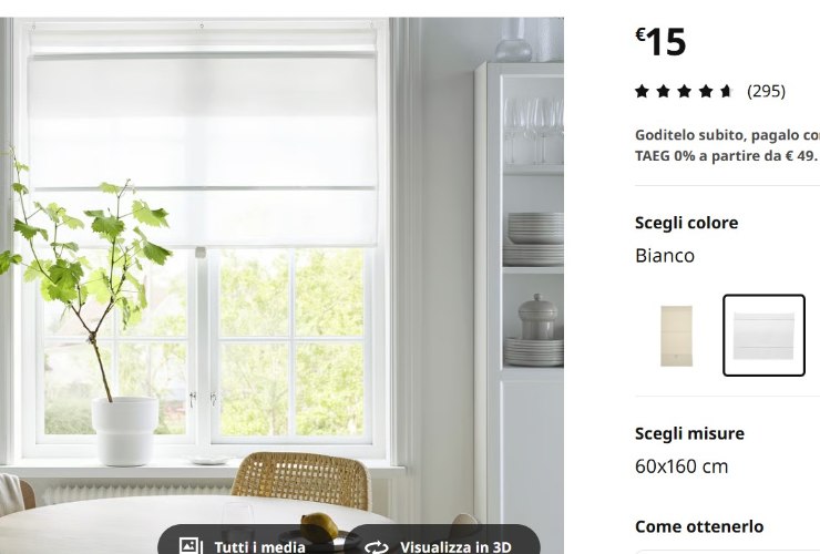 tende a pacchetto ikea