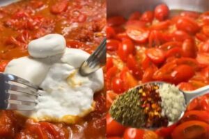 preparazione spaghetti burrata