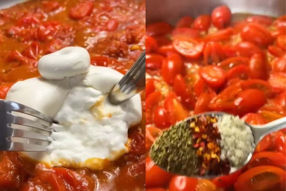 preparazione spaghetti burrata