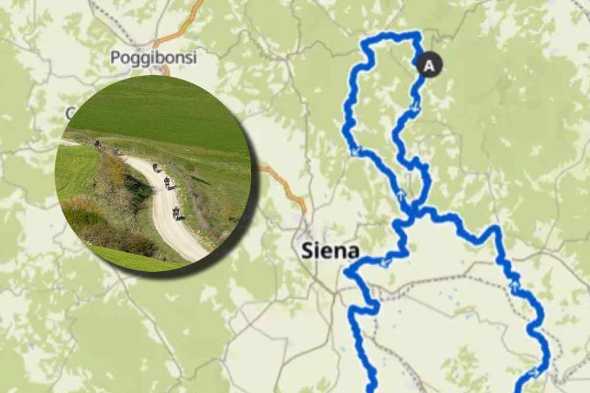 La mappa dell'itinerario Eroica in Toscana